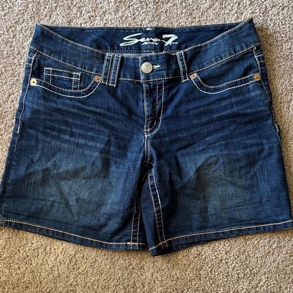 Seven7 Deep Indigo Jean Shorts for Women - Picture 1 of 4
